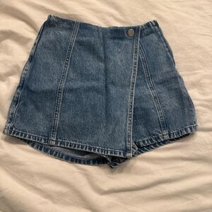 Denim Wrap Skort